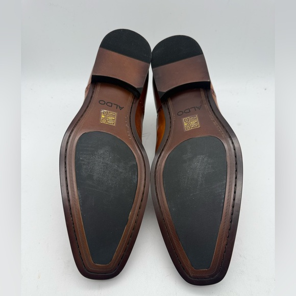 BRAND NEW Aldo Sirari Cap Toe Brogue Oxfords Cognac Brown Leather Men’s Size 10 - Picture 6 of 7